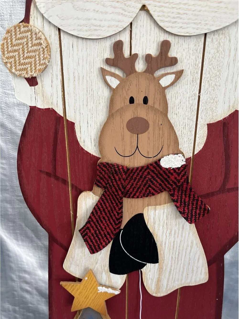 Vintage Wooden Santa Clause Countdown To Christmas Decor W/ Magnet